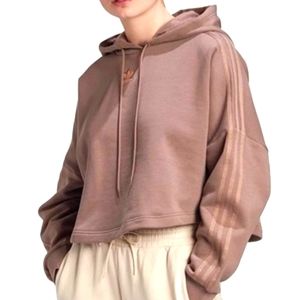 Adidas brown crop hoodie